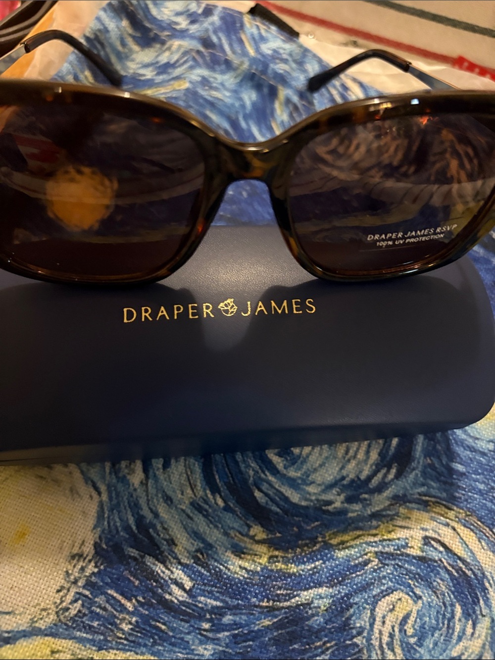 NWOTS Draper James Sunglasses - Black Frame with Brown Lenses,Floral